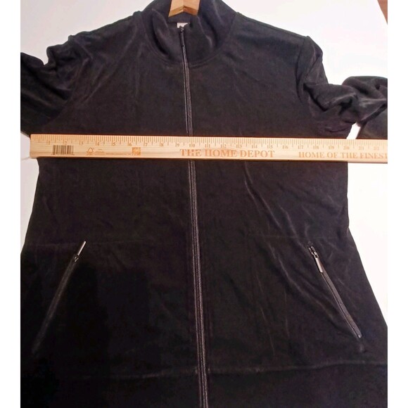 Chico's Travelers Black Full Zip-up Jacket With Zipper Pockets Size Large - Picture 5 of 9